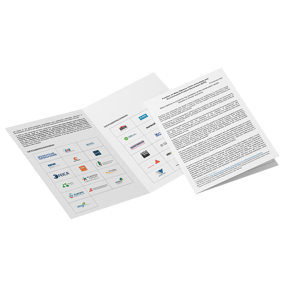 Mass balance approach for the circular economy in the construction sector